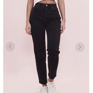 CryBaby Hugging Mom Jeans in Washed Black